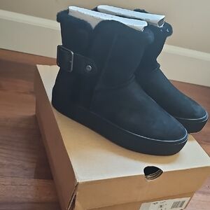 Women's Black Suede Ankle Boots